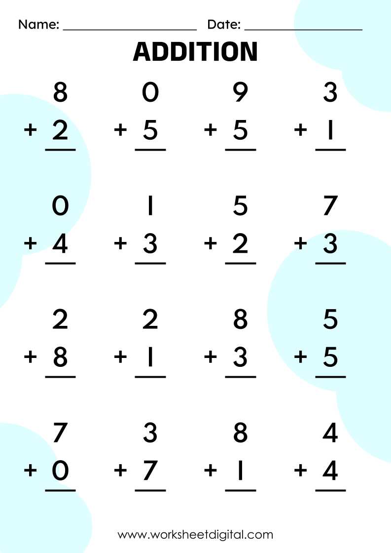 addition timed worksheets