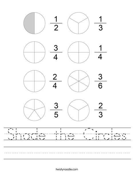 circles worksheet 1