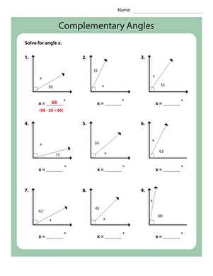 complementary worksheet