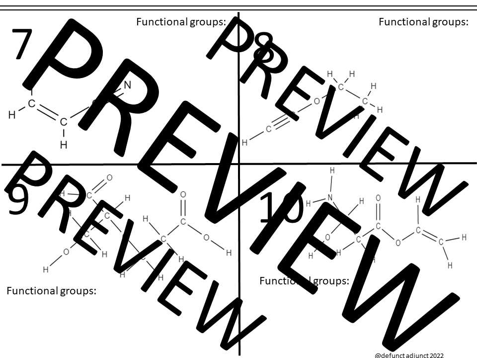identify functional groups worksheet