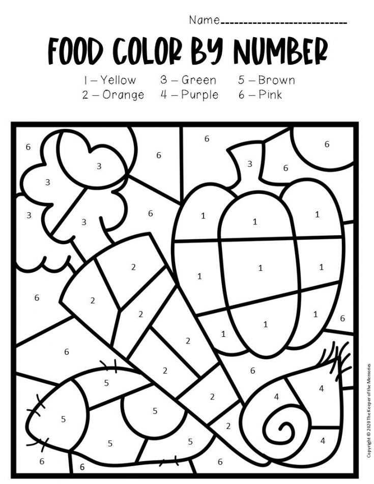 worksheet color by number
