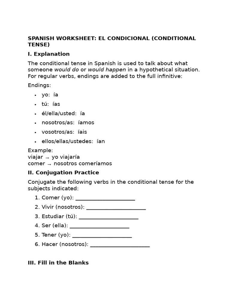 conjugarte worksheet spanish