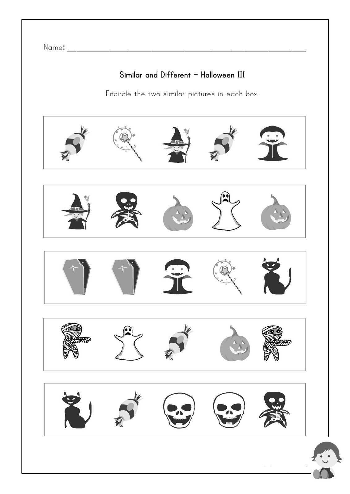 same and different worksheet