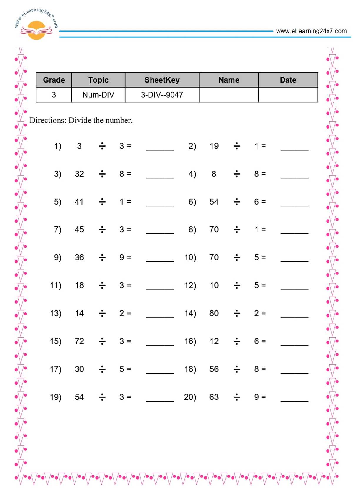 divide by 2 digit numbers worksheet
