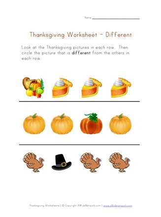 thanksgiving worksheet preschool