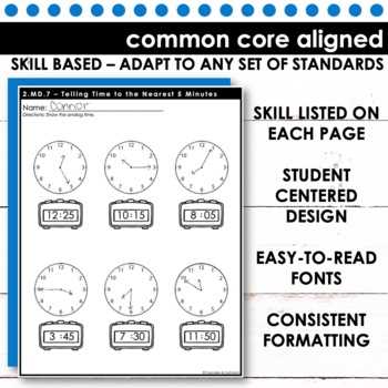 second grade telling time worksheets