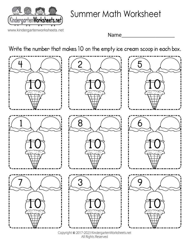 maths worksheet for kindergarten