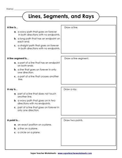 segment worksheet