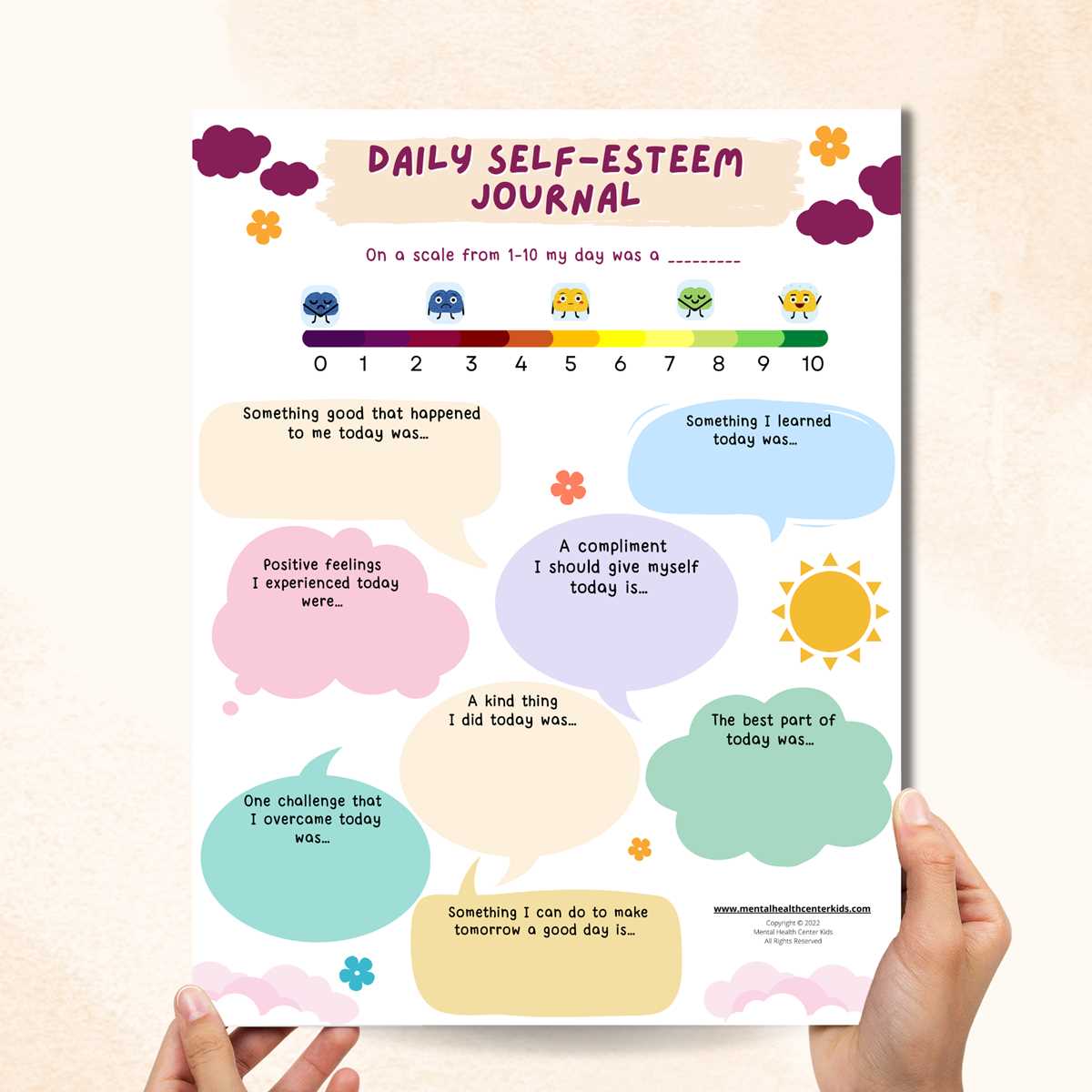 self esteem worksheets