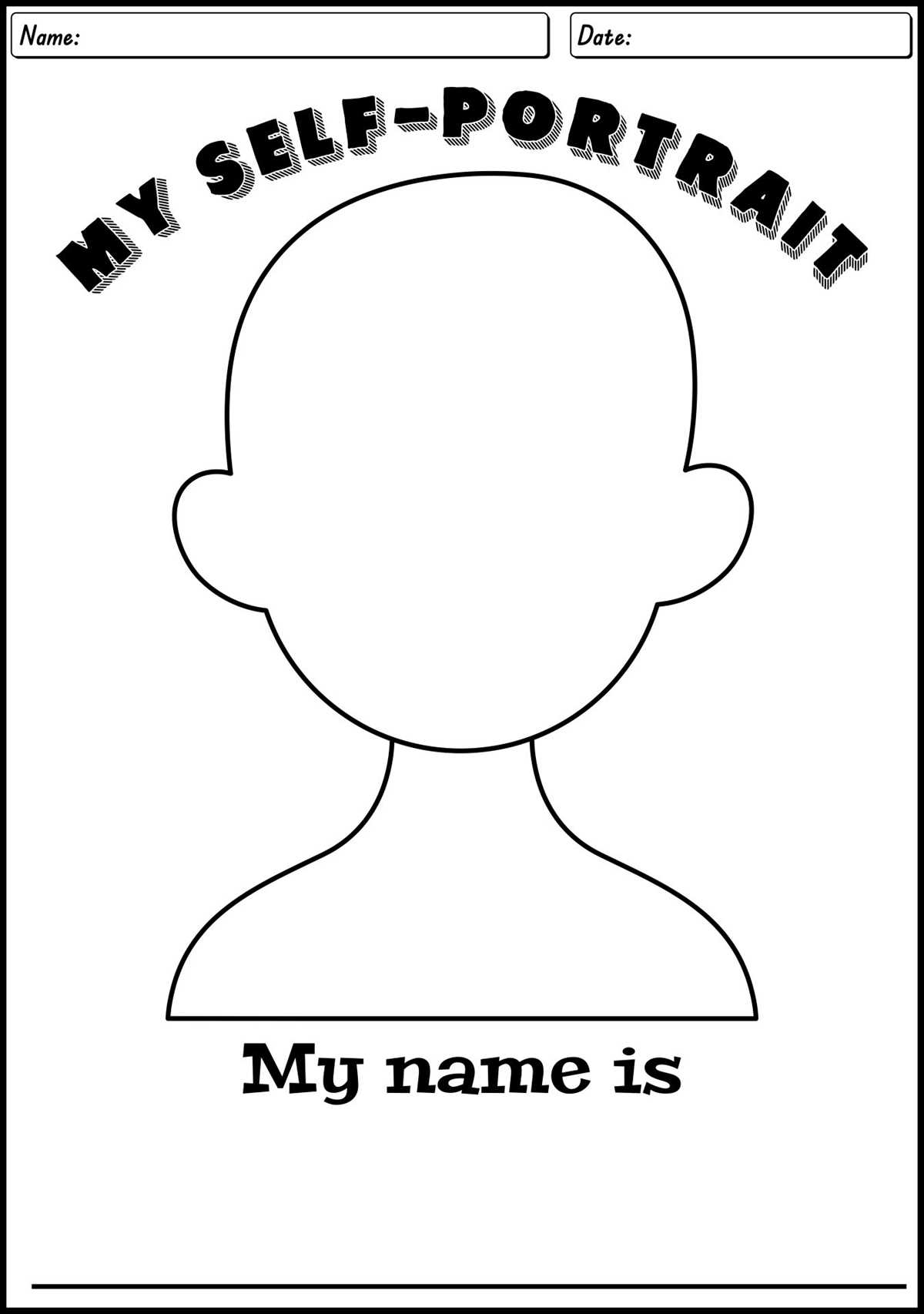 self portrait worksheet