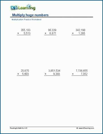 division big numbers worksheet