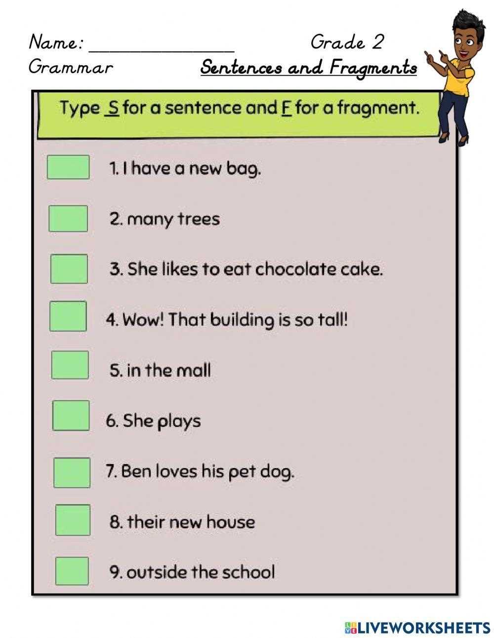 sentence and fragment worksheets sentence and fragment worksheets