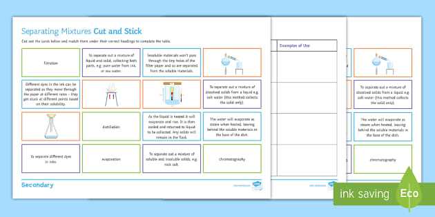 separating mixtures worksheet