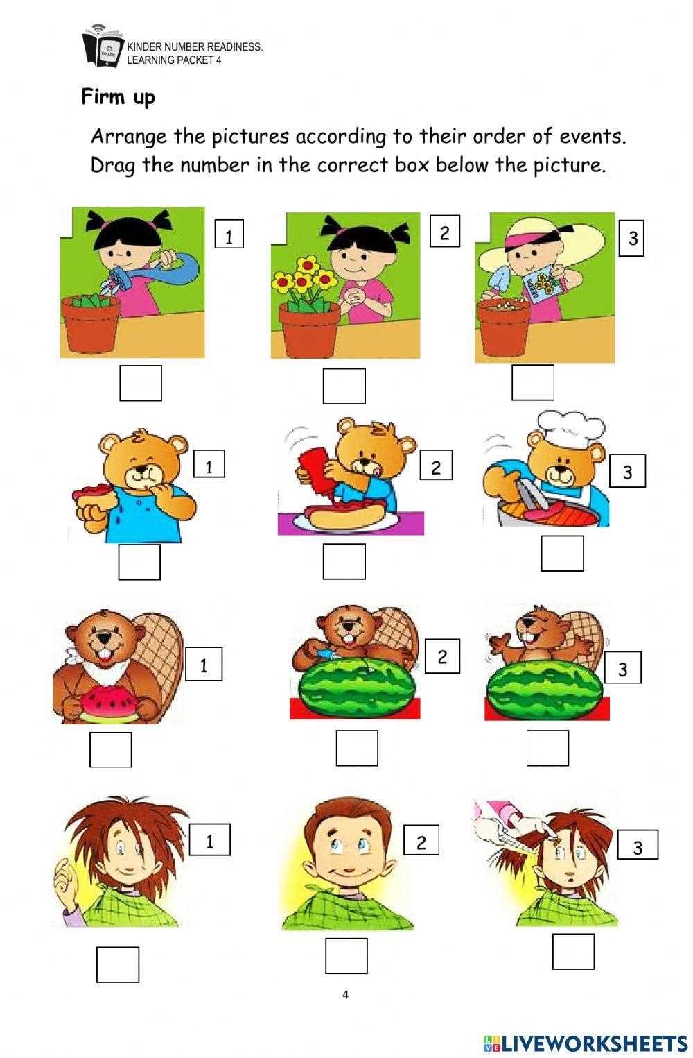 sequence events worksheet