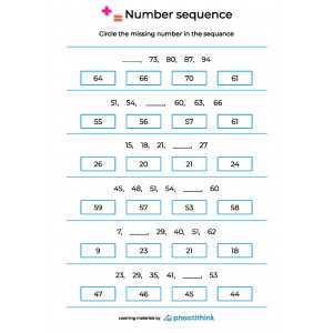sequence of numbers worksheet