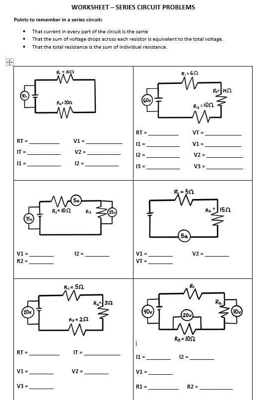 series parallel circuit worksheet