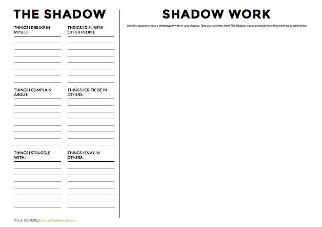 shadow work worksheet