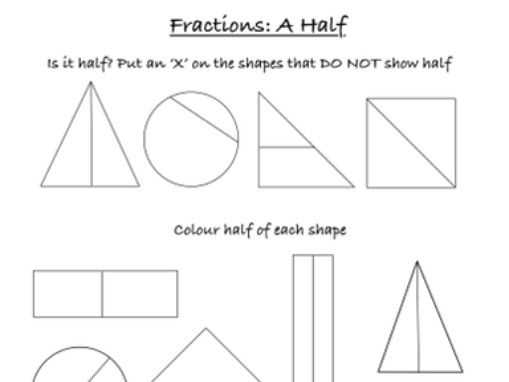 shapes and fractions worksheets