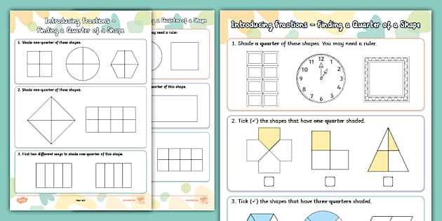 shapes and fractions worksheets