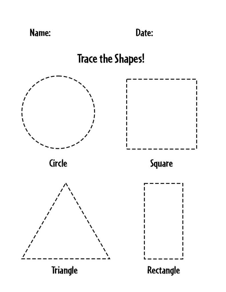 shapes tracing worksheets