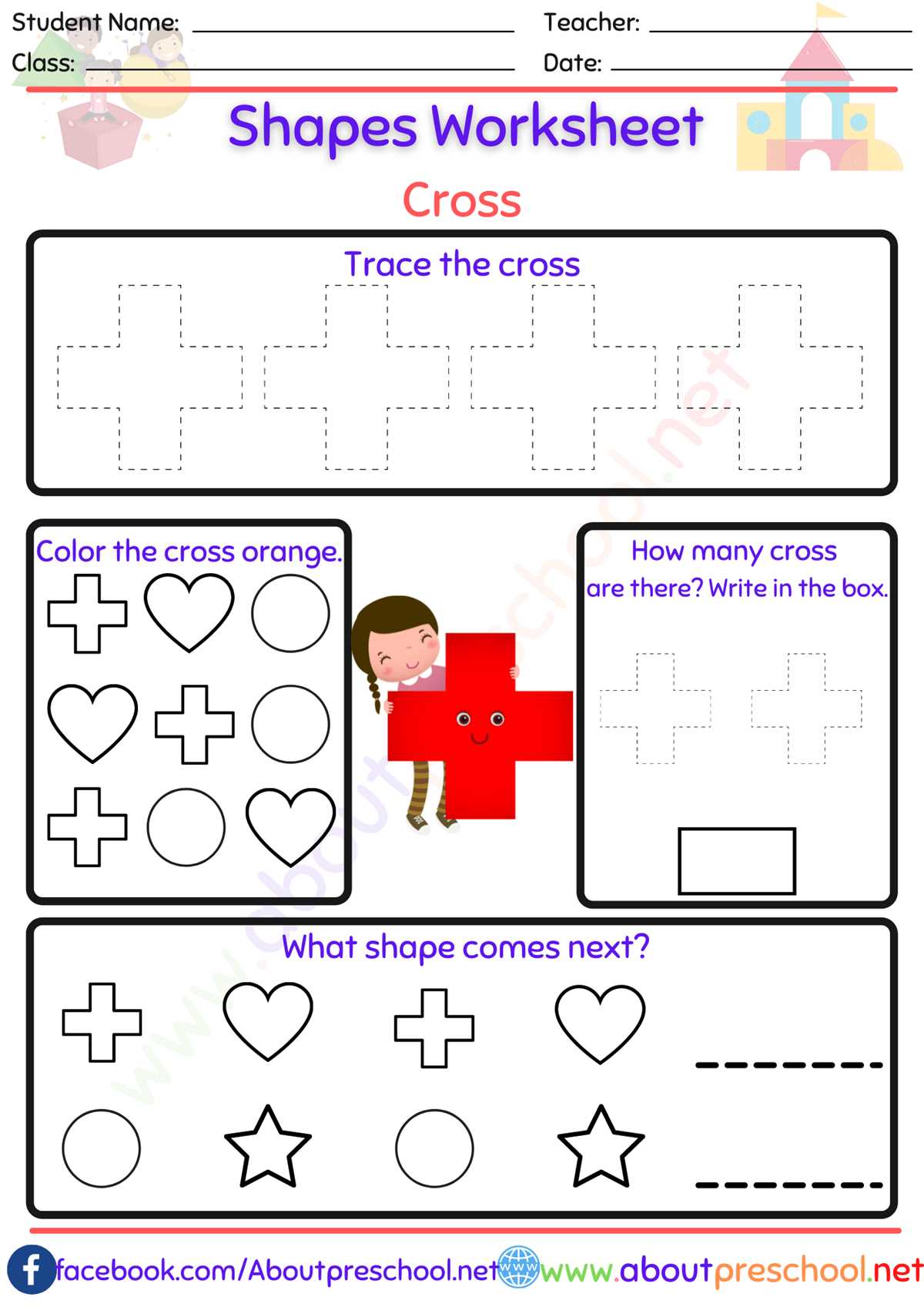 shapes worksheets for preschool