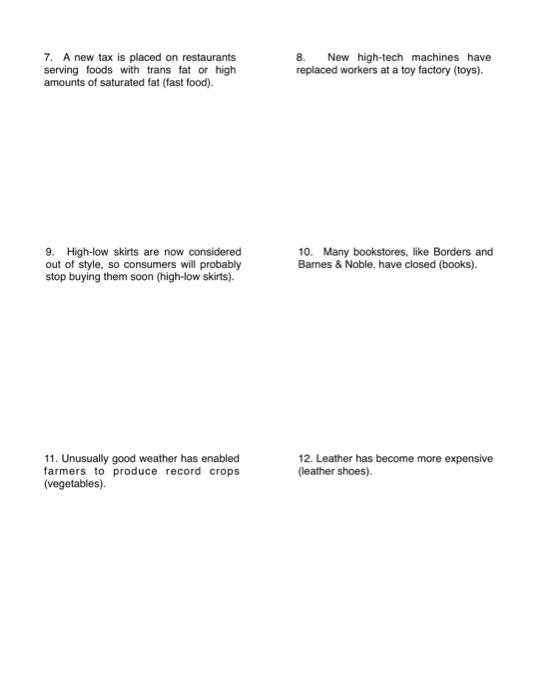 shifts in supply worksheet