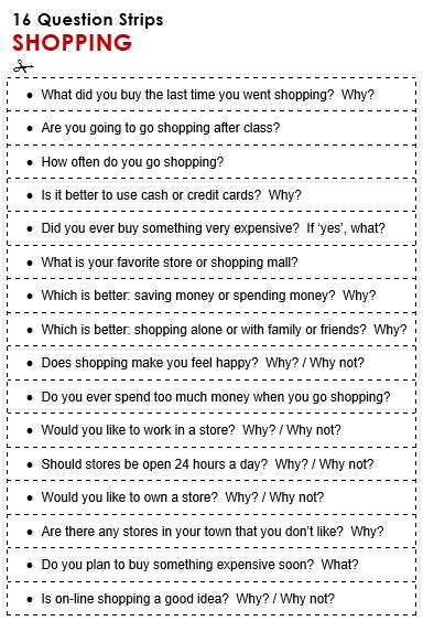 shops and shopping worksheets