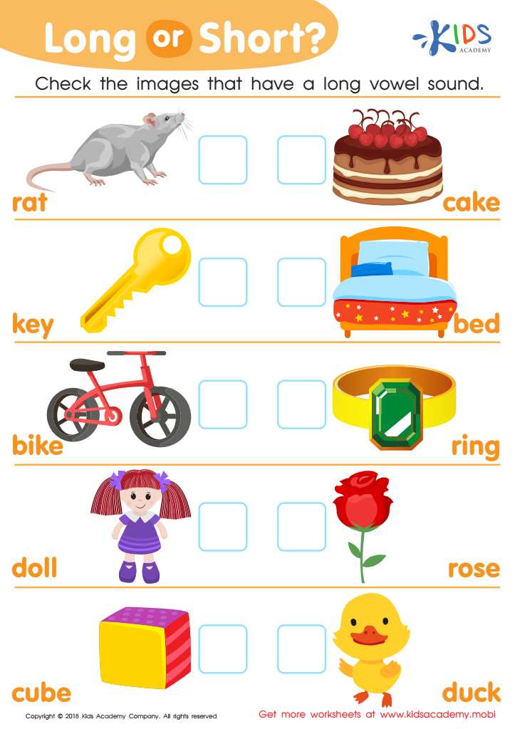 short a long a worksheet