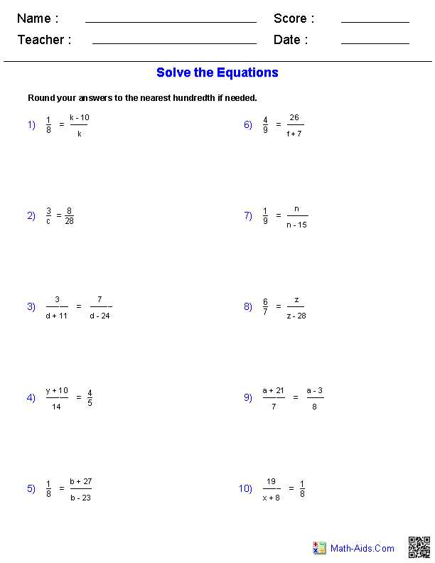 simple algebra worksheets
