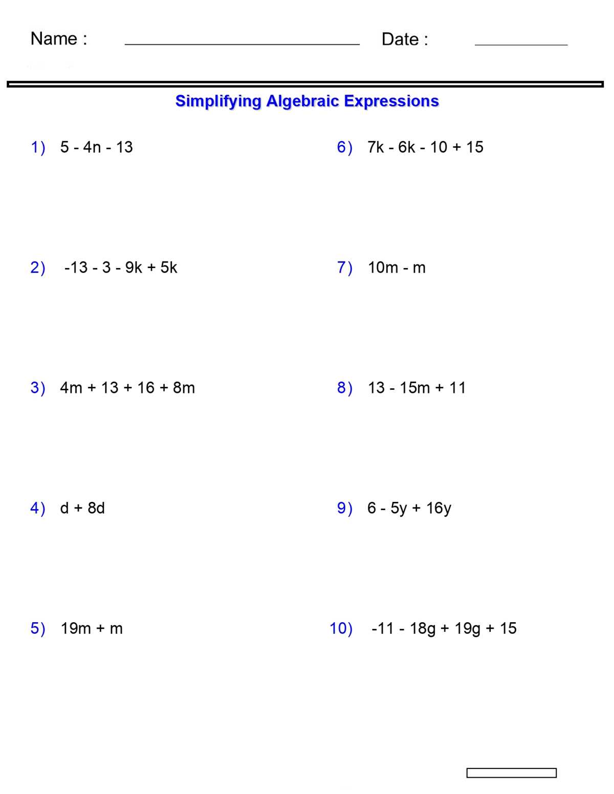 simplifying radicals with variables worksheet