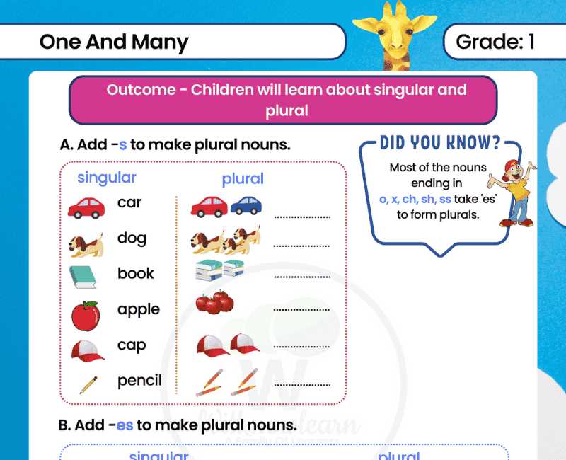 singular plural nouns worksheet