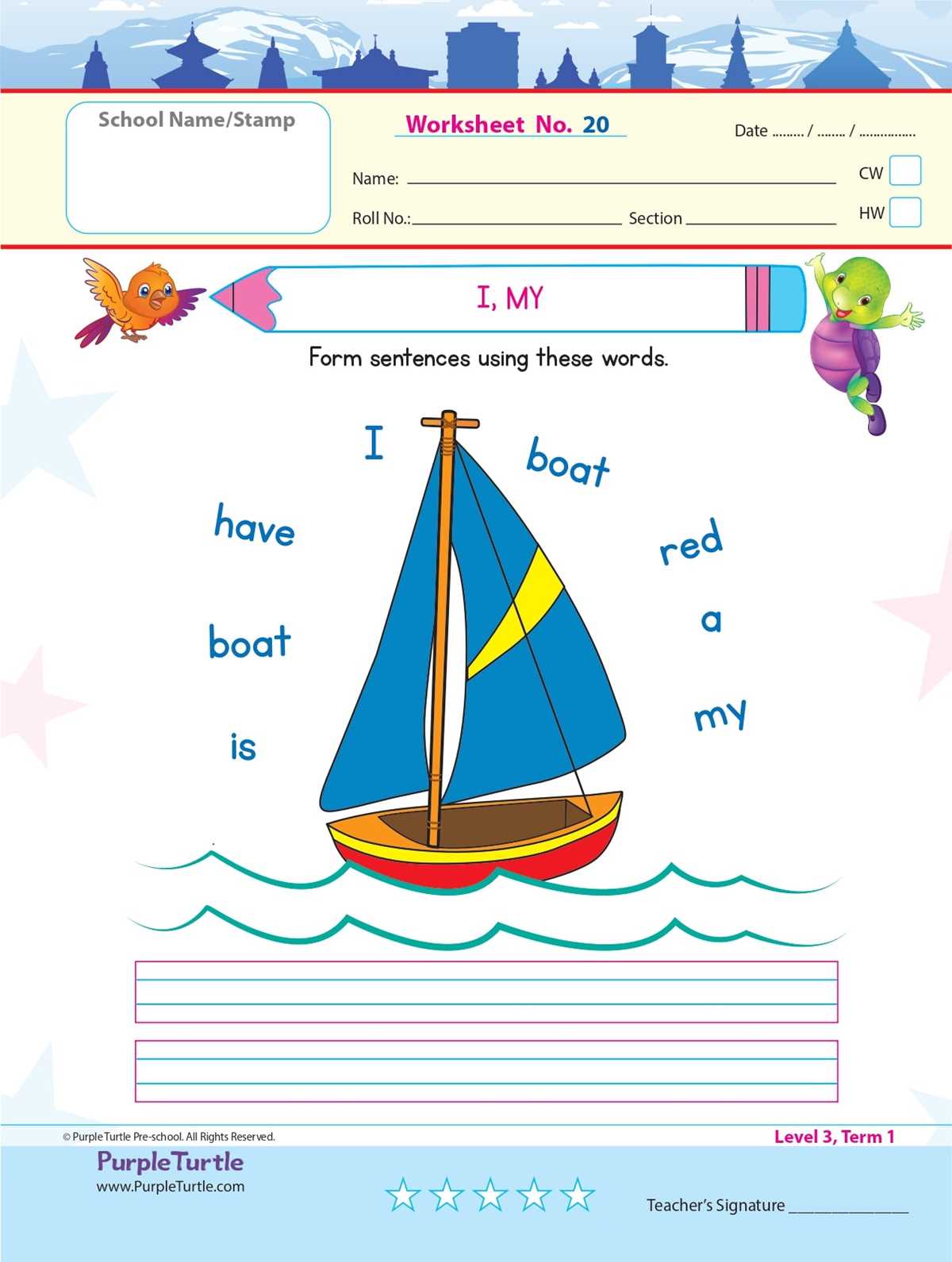 evs ukg worksheet