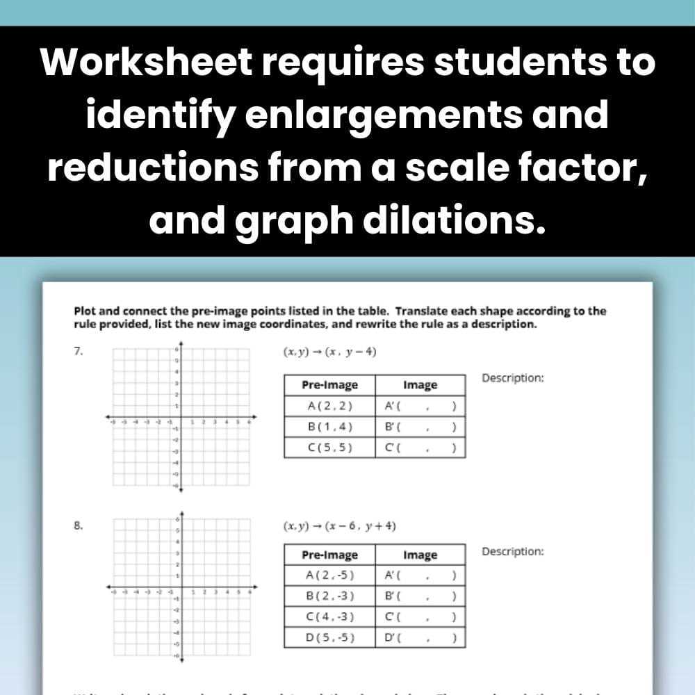 dilations not centered at the origin worksheet dilations not centered at the origin worksheet