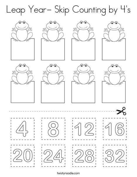 skip counting 4 worksheets
