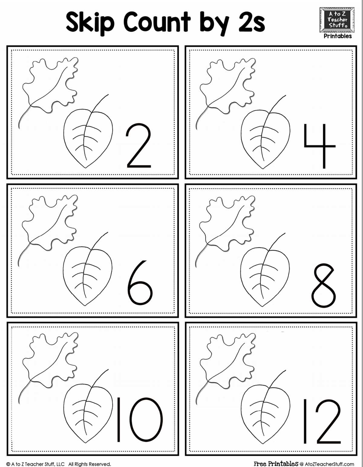 skip counting by 2 worksheet