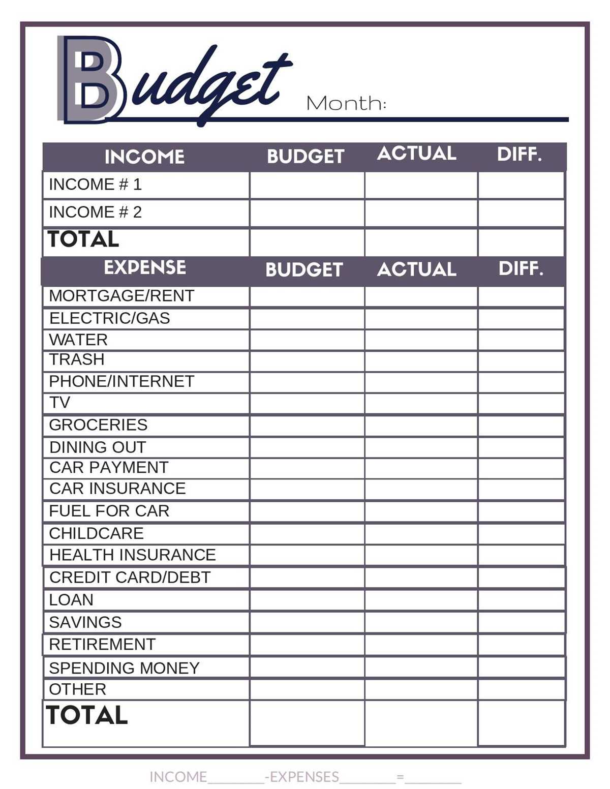 fixed income budget worksheet fixed income budget worksheet