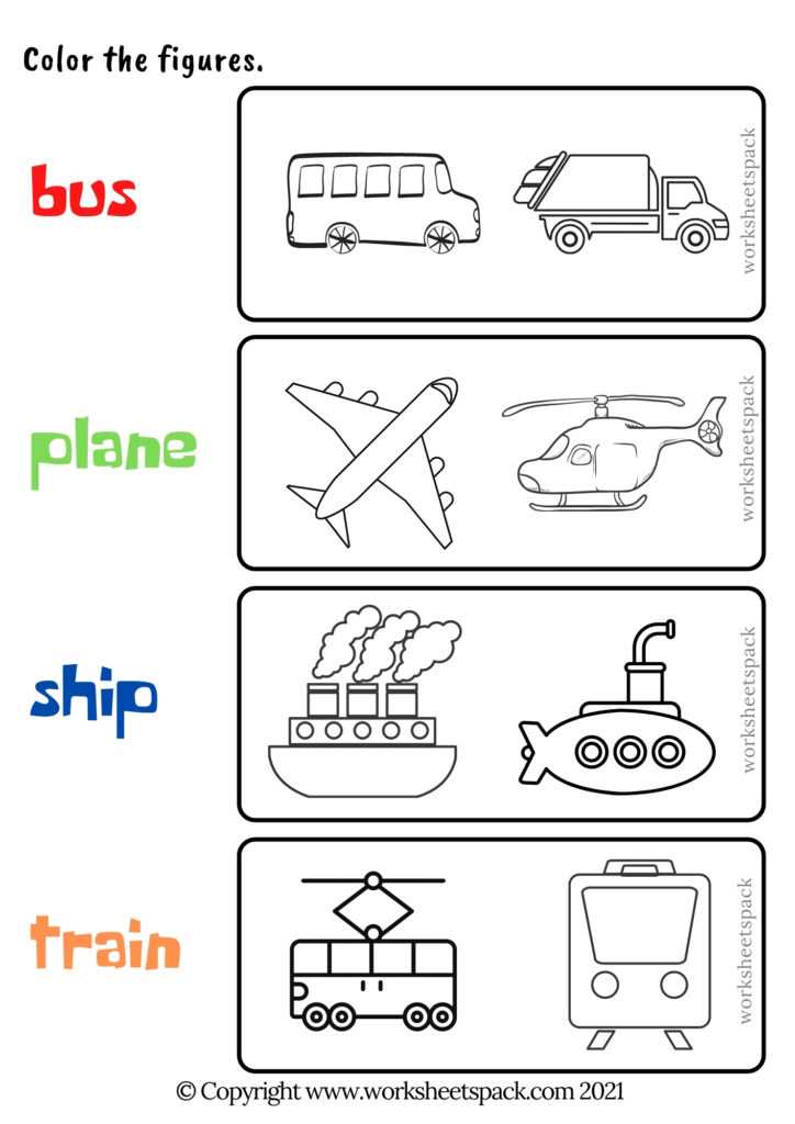 transportation worksheets for preschool