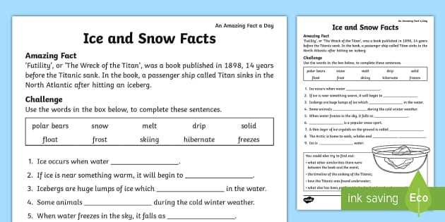 snow day worksheets