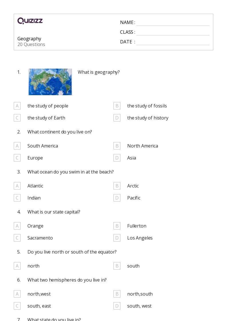 social studies worksheets for 5th graders