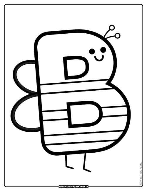 coloring letter b worksheets for kindergarten