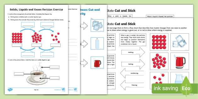 solids liquids and gases worksheets