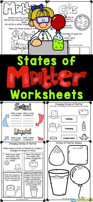 solids liquids and gases worksheets
