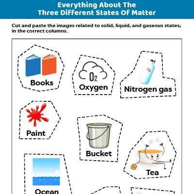 solids liquids gases worksheet