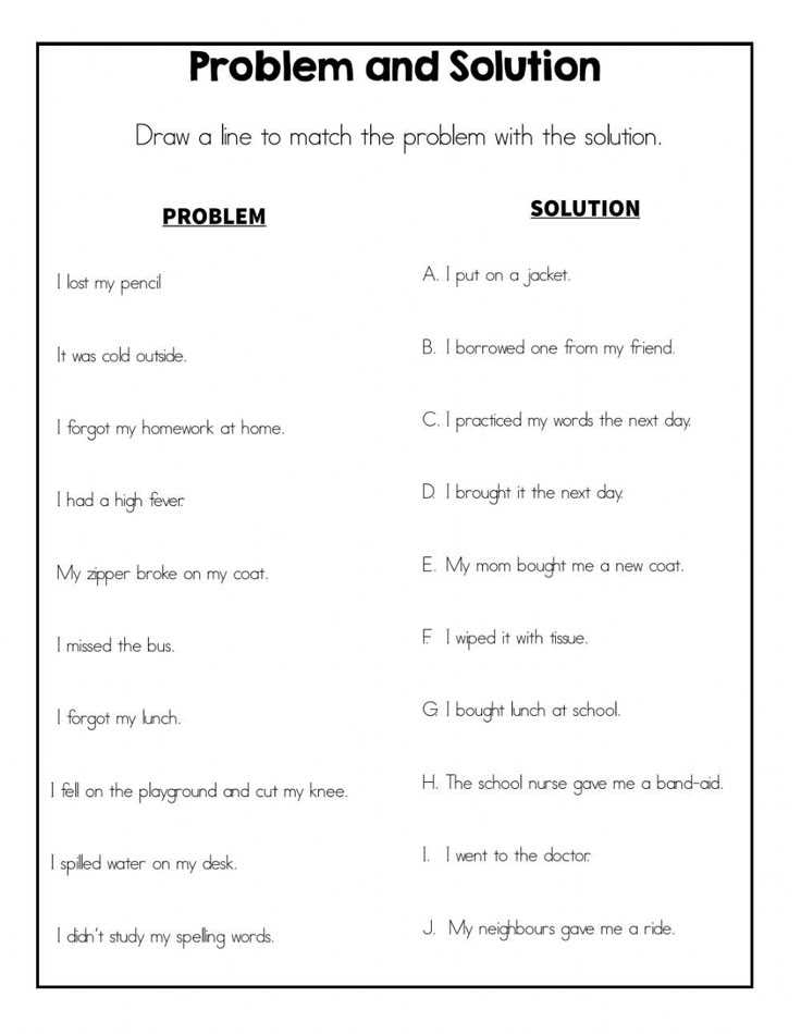 solution problems worksheet