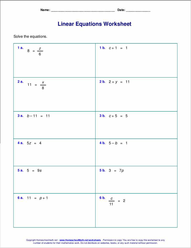 solving variables worksheet