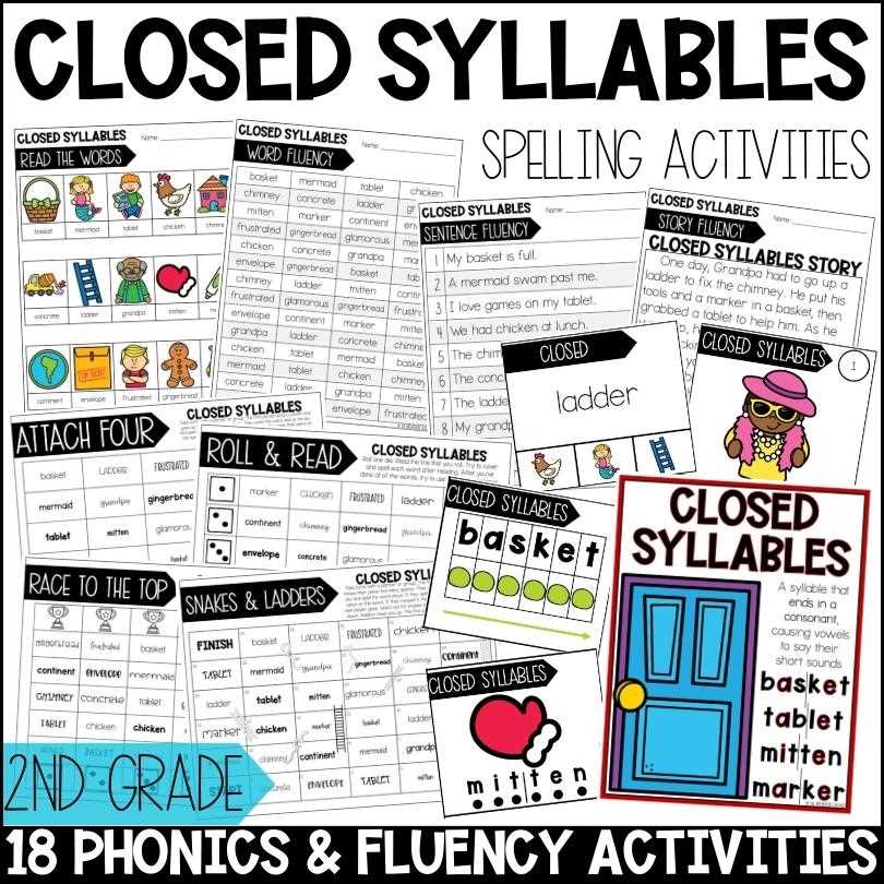 closed syllable worksheet