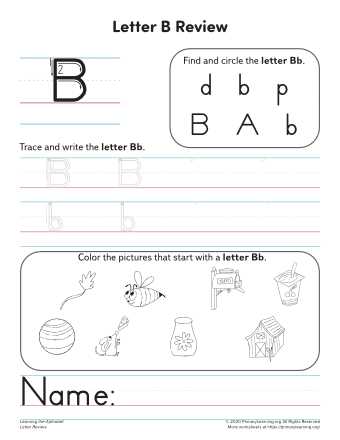 find and circle the letter b worksheets