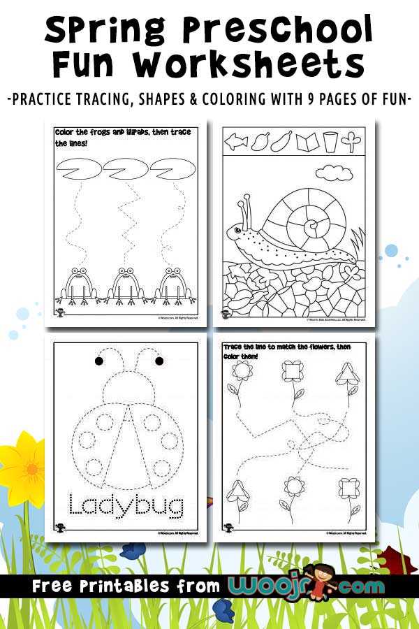 spring tracing worksheets