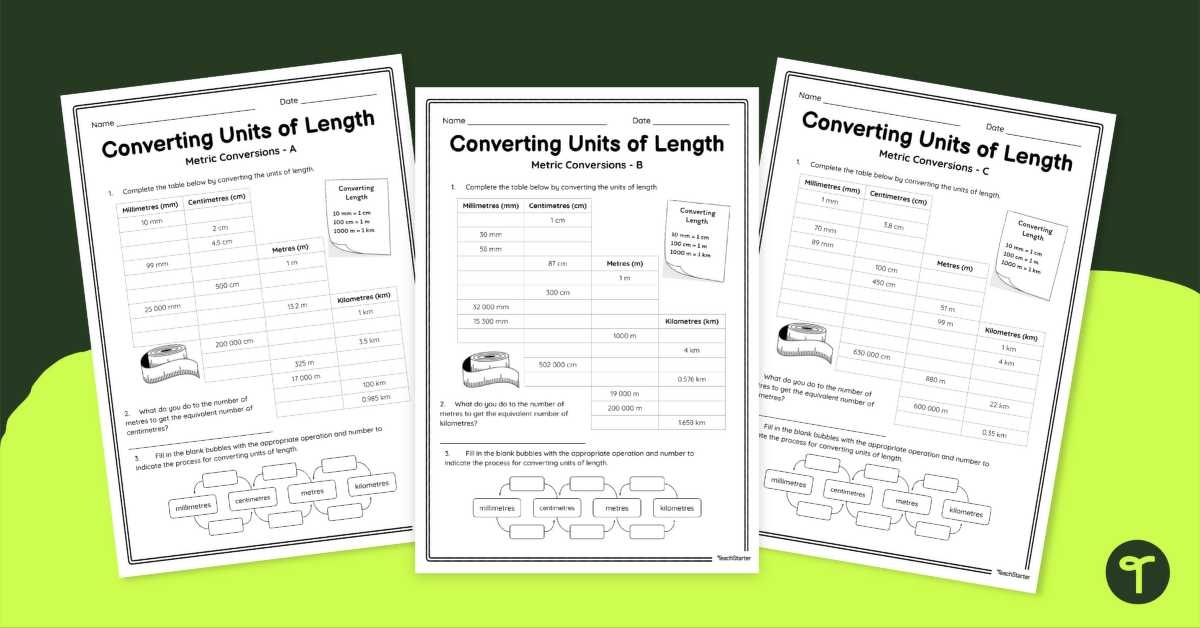 converting metrics worksheet