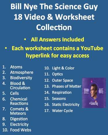 bill nye life cycles worksheet